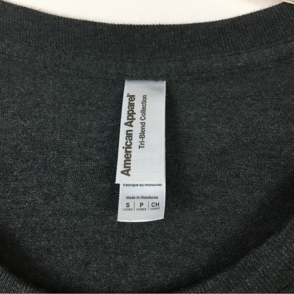 American Apparel Dark Gray Crew Neck Tee Shirt Top Short Sleeve Small NWOT - Picture 2 of 6
